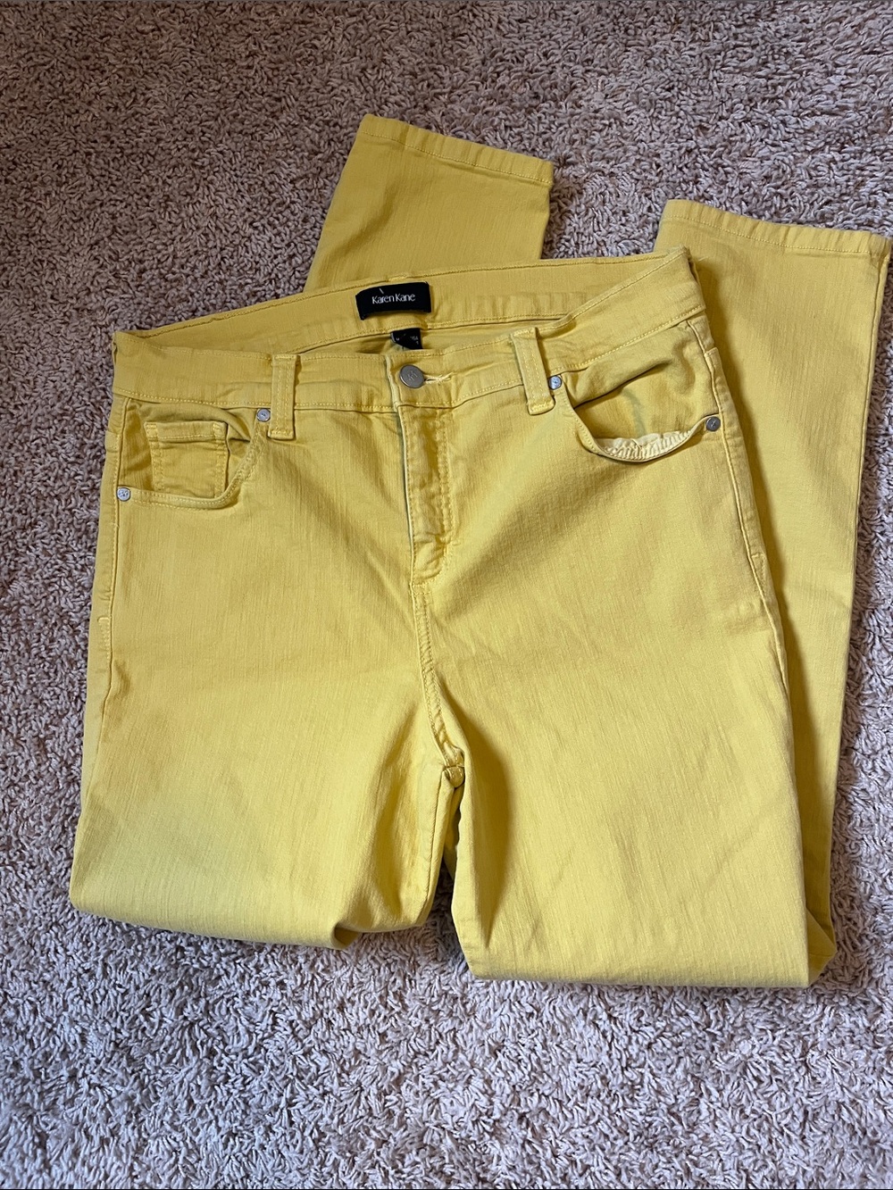 Karen Kane Yellow Women’s Stretch Jeans - Bright Yellow Slim Fit
